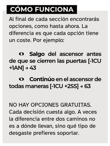 Ejemplo de los costes de sección de Aupremacy junto a las opciones para continuar